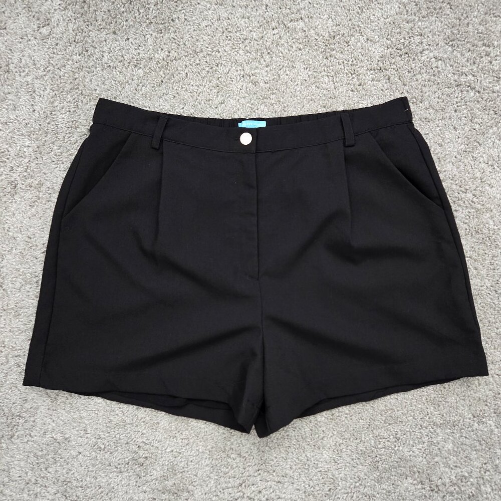 Draper James Black Pleated Shorts Women Stretch Back Waist Everyday XXL